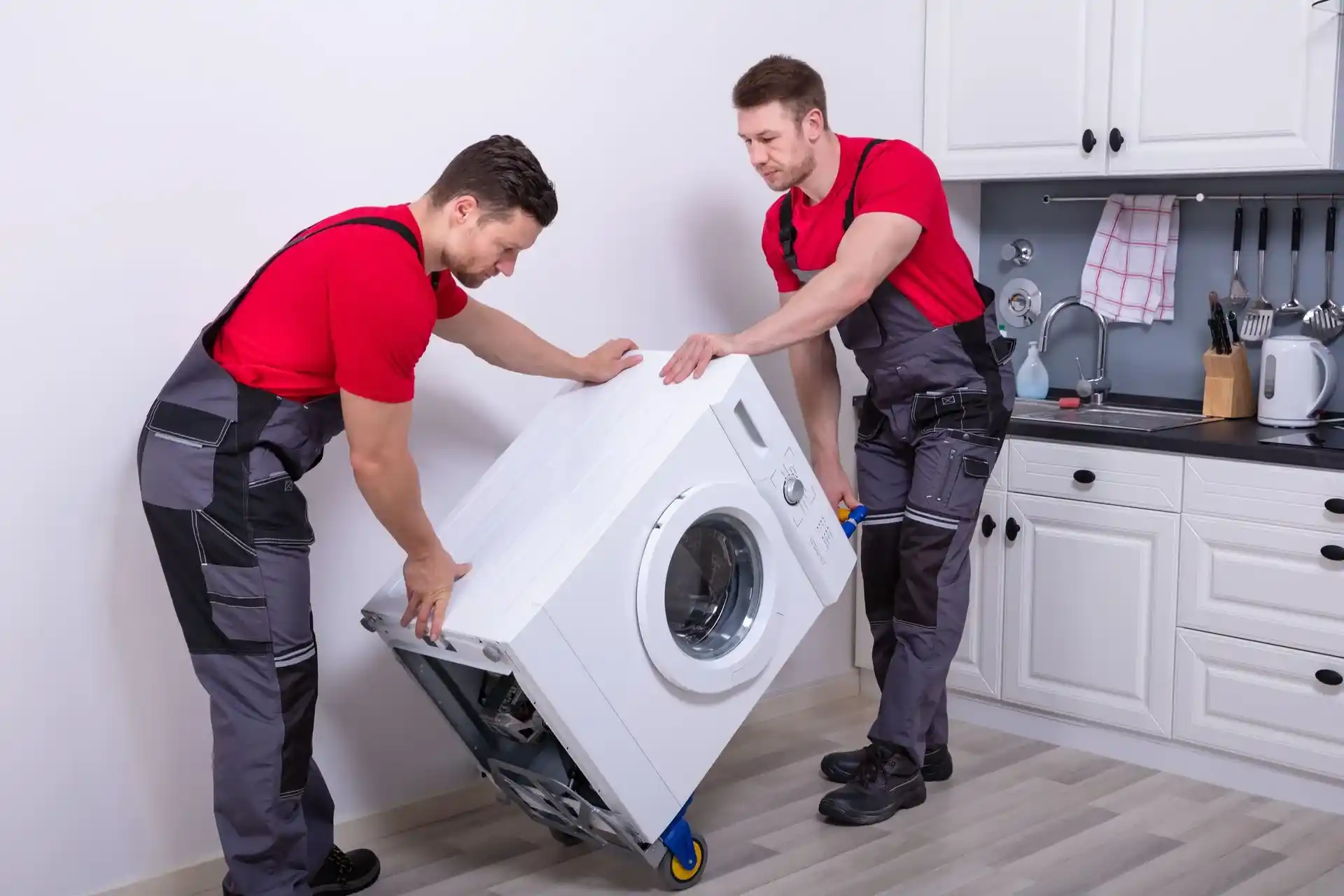 Stages of Moving a Washing Machine